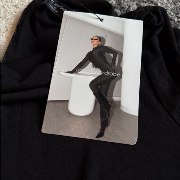 Naked Wardrobe Turtleneck Buttery soft Black Long Sleeve Maxi Dress - X- Large - Picture 5 of 7